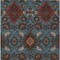 Homeroots 3' X 5' Denim Blue Brick Red And Brown Oriental Washable Indoor Outdoor Area Rug 597680 - alternate 4