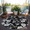 Homeroots 8' Black Ivory And Gray Round Floral Washable Indoor Outdoor Area Rug 599864 - alternate 2