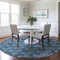 Homeroots 8' Navy Blue And Ivory Round Geometric Washable Indoor Outdoor Area Rug 583338 - alternate 3
