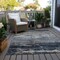 Homeroots 8' X 10' Navy Blue Gray And Black Abstract Washable Indoor Outdoor Area Rug 605964 - alternate 4