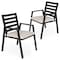 Leisuremod Chelsea Modern Patio Dining Armchair in Aluminum with Removable Cushions, Beige, 2PK CC20BL-BG2 - alternate 1