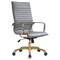 Leisuremod Harris High-Back Faux Leather Office Chair with Gold Frame, Grey HOTG19GRL - alternate 1