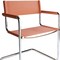 Homeroots 23" Silver And Terra Cotta Leather and Stainless Steel Arm Chair 667634 - alternate 2