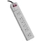 Tripp Lite Outlet Strip, Surge, 6 5-15R, 5-15P, 6 ft., Light Gray TLM626 - alternate 1
