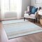 Homeroots 3' X 5' Sky Blue Gray And Beige Striped Washable Indoor Outdoor Area Rug 614833 - alternate 3