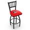 Holland Bar Stool Co 25" Blk Wrinkle Carolina Hurricanes Swivel Bar Stool, Jailhouse Back L01825CarHur - alternate 1