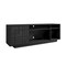 Homeroots 63in Black Carved Geometric Wood Enclosed and Open Storage TV Stand 724164 - alternate 3