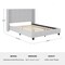 Martha Stewart Kay Full Upholstered Platform Bed w/Channel Stitched Wingback Headboard/Cushioned Siderails, Gray TW-3WDB03B-F-GY-MS - alternate 3
