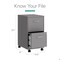 Space Solutions 14.25 in W 2 Drawer Mobile Vertical File Cabinet, Arctic Silver 16873 - alternate 5