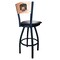 Holland Bar Stool Co 30" Blk Wrinkle Ohio University Swivel Bar Stool, Laser Engraved Back L03830BWMedMplAUnivOHBlkVinyl - alternate 2