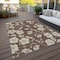 Homeroots 5' X 8' Brown And Beige Floral Washable Indoor Outdoor Area Rug 599869 - alternate 3