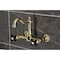 Kingston Brass Two-Handle Wall Mount Bridge Kitchen Faucet, Polished Brass KS1262PKX - alternate 3