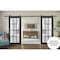Sartodoors Sturdy Double Barn Door with Frosted Glass 12 Lites, Felicia 3312 Matte Black, 13FT Rail Hangers H FELICIA3312DB-BLK-5696 - alternate 3