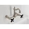 Kingston Brass Two-Handle Wall Mount Bridge Kitchen Faucet, Brushed Nickel KS2448PKX - alternate 2