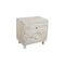 Homeroots 24" Natural And White Solid Wood Distressed Carved Scrollwork Two Drawer Nightstand 555405 - alternate 2