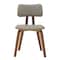 Leisuremod Clivo Leather Dining Chair with Walnut Poplar Wood Frame, 4PK CDWN-18LGR4 - alternate 2