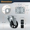 Powertec 3in Cast Iron Swivel Caster Wheels Set, 992 lbs Loads, Plate Casters - 2 with Brake 17225 - alternate 2