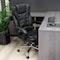 Elama High Back Adjustable Faux Leather Office Chair in Black with Adjustable Footrest ELM-F-011 - alternate 2