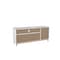 Homeroots Modern White And Natural Long Door TV Stand 389030 - alternate 2