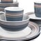 Gibson Home Silver Wind 16 Piece Fine Ceramic Dinnerware Set in Grey and Pink 130975.16 - alternate 3