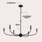 Jonathan Y Ainsley 35" 6-Light Grand Traditional Farmhouse Adjustable Swooping Arm Candle-Style Metal LED Chand JYL9562C - alternate 2