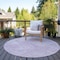 Homeroots 8' Purple And Ivory Round Geometric Washable Indoor Outdoor Area Rug 577585 - alternate 3