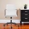 Homeroots White and Black Steel and Faux Leather Adjustable Swivel Rolling Office Chair 544968 - alternate 1