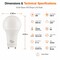 Euri Lighting A19 LED Bulbs, 8W, 800 lm, 60W Eq., 4000K, GU24, Dimmable, UL, 2PK EA19-8W2040eG-2 - alternate 3