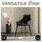 Leisuremod Sonnet Modern Dining Chair in Grey Leather and Iron Legs SC51GR - alternate 3
