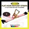 Tie 4 Safe 2'' x 60' Ratchet Tie Downs w/ Flat Hook WLL: 3,333 lbs. Pink RT04C-560-M11N-PK-C-1 - alternate 4