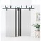 Sartodoors Sliding Closet Barn Bypass Doors, Planum 0040 White Silk with Black Glass, Sturdy 6.6ft Rails Hardw PLANUM0040BBB-WS-36 - alternate 1