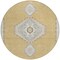 Homeroots 8' Gold Gray And Ivory Round Oriental Washable Indoor Outdoor Area Rug 598408 - alternate 4
