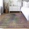 Homeroots 8' X 10' Plum Olive Green And Lavender Abstract Washable Indoor Outdoor Area Rug 588435 - alternate 2