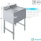Amgood Underbar Sink With Right Drainboard, 1 bowl, Freestanding, 304 Stainless Steel, 19 in. W x 10 in. H AMG SINK BAR S1C-101410-R-NF-Z - alternate 3