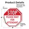 Signmission Stop Please Wait for Attendant, 6 inch X 6 inch, Vinyl Decal, 2PK OC-D-2PACK-6-234 - alternate 2