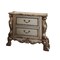 Homeroots 31" Gold Two Drawers Solid Wood Mirrored Nightstand 347056 - alternate 2