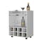 Homeroots White Rolling Bar Cart With Wine Storage 535116 - alternate 4