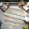 Homeroots 8' Ivory Beige And Taupe Round Striped Washable Indoor Outdoor Area Rug 613286 - alternate 2