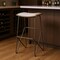 Homeroots 30" Cream and Gold Iron and Fabric Backless Bar Height Bar Chair 605918 - alternate 1