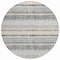 Homeroots 8' Black And Silver Round Striped Washable Indoor Outdoor Area Rug 632199 - alternate 3