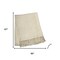 Homeroots 50" X 67" Cream Cotton Blend Woven Throw Blanket with Fringe 632908 - alternate 3
