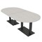 Skutchi Designs Racetrack Conference Table With Power Unit, 48 in W, 96 in L, Ivory HAR-RAC-48X96-DOU.BK-K458-NA - alternate 1