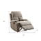Homeroots 32" Gray Linen Recliner 286183 - alternate 2
