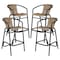 Flash Furniture Lila  Commercial Grade Medium Brown Rattan Indoor-Outdoor Restaurant Barstool, PK4 4-SDA-AD632032R-DK-BN-GG - alternate 1