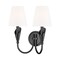 Z-Lite Claudelle 2-Light Wall Sconce, 13.75 in W x 14.5 in H, Matte Black 4014-2S-MB - alternate 1