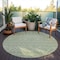 Homeroots 8' Green And Ivory Round Chevron Washable Indoor Outdoor Area Rug 612252 - alternate 2