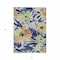 Homeroots 3' X 5' Navy Blue And Beige Floral Washable Indoor Outdoor Area Rug 610986 - alternate 3