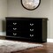 Homeroots 60" Black Solid and Manufactured Wood Six Drawer Double Dresser 490455 - alternate 2