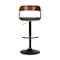 Homeroots Black Faux Leather And Metal Swivel Adjustable Height Bar Chair 534462 - alternate 3