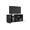 Homeroots Modern Black And Natural Asymmetrical TV Stand 389031 - alternate 1